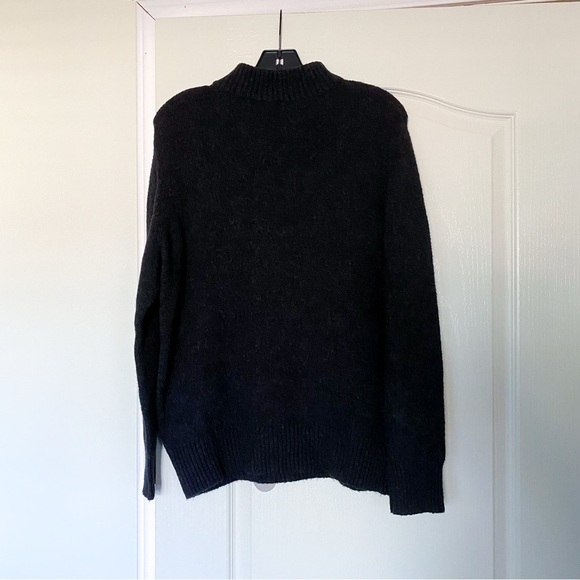 Jenni Kayne Sweater Oversized Cotton Ribbed Knit Alpaca Wool Charcoal XXS EUC - Picture 8 of 11